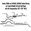 Series 3800 DT408, DT466E Turbo LH Exit Tailpipe Exhaust Layout