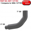 Kenworth 7 to 5 Inch Right Side Chrome Replacement Pipe for Aerocabs with Dual Round Catalyst/Mufflers