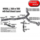 Grand Rock Kenworth W900B, L, T600 or T800 Dual Side Exhaust Layout