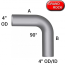 Stainless Steel 4 In Diameter 90 Degree Elbow Pipe - (GR-L490-1818S4S) 18 Inch OD/OD
