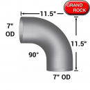 7 Inch OD/OD 90 Degree Tangent Cut Elbow - Cold Rolled Steel, Ideal for Welding and Repairing