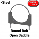 Round Bolt Open Saddle Clamp Plain Steel - (GR-RO-175P) 1.75 Inch Dia