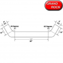 Grand Rock 5 Inch Diameter U-Bend Pipe, 45° and 60° Bends, Aluminized, Measurement Details in Image