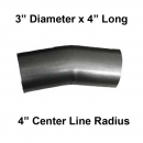 15 Degree Elbow Pipe, 3 In Diameter, 4 In Length, Short Radius