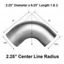 "2.25" Dia 6.25" Length Short Radius 90 Degree Aluminized Elbow for Exhaust Systems"