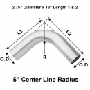 2.75" Diameter 13" Length 90 Degree Aluminized Elbow