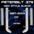 6 Inch OEM Style Elbow Peterbilt 379 1987-2003 Exhaust Kit with Chrome Finish and Customizable Top Stacks