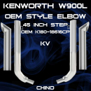 8 Inch Kenworth W900L 45" Box Step OEM Style Elbow Exhaust Kit
