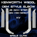 6 Inch Kenworth W900L 45" Box Step OEM Style Elbow Exhaust Kit