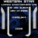 7 Inch Western Star LowMax Stratosphere Exhaust Kit for 2002-2006 Models with 90 Degree Elbow, Chrome Finish, Made in USA