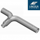 Chrome 6 Inch Reduced to 5 Inch Long Leg 90 Degree Y-Pipe
