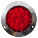 4 Inch Round LED Brake Light With Detachable Stainless Steel Rim