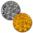 4 Inch Round LED Turn Signal Light with Rubber Grommet for Vehicles