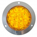 4 Inch Round Turn Signal LED Light With Stainless Steel Flange