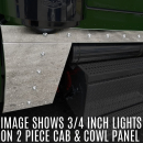Peterbilt 378, 379 And 379X 3 Inch One Piece Cab And Cowl Panels With 21 Round 3/4 Inch LED Lights And 6 Inch Spacing