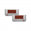 Stainless Door Pockets with Rosewood Trim and 1 Red Light