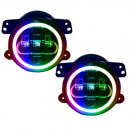 4 Inch LED Fog Light RGB Halo Angel Eyes White Fog Lamp For Jeep Wrangler