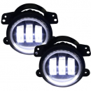 4 Inch LED Fog Light RGB Halo Angel Eyes White Fog Lamp For Jeep Wrangler
