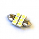 31mm 5050 Series White LED 6 Chip Bulb