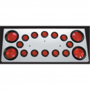 Universal 14 Inch Rear Center Panel - Stainless Steel with 4 Round 4 Inch and 12 Round Holes - Fits Freightliner