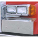 Peterbilt 379 Standard Mount Fender Guards with Angle Cut - Double Rectangular Headlight - Light Holes Only