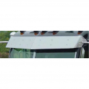 Peterbilt Ultra Cab and Flat Top Drop Visors w/ Door Mounted Mirrors - 1 Piece Curved Windshield
