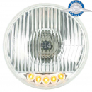 5-3/4 Inch Crystal Halogen Headlight Bulb w/ 5 Auxiliary LED