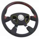 Kenworth Smart Gen 3 Models 2006 And Newer Traveler Burl Smart Gen 3 Pad 18 Inch Leather Rim Steering Wheel