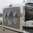 Peterbilt 388 And 389 304 Stainless Steel Triple Diamond Louvered Grille