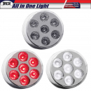 2 Inch 7 LED Dual Revolution Red Marker/White Back Up Light