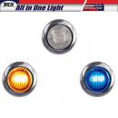 Mini Button 2 LED Dual Revolution Amber / Blue Marker Light