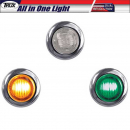 Mini Button 2 LED Dual Revolution Amber / Green Marker Light