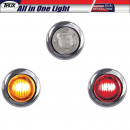 Mini Button 2 LED Dual Revolution Amber / Red Marker Light