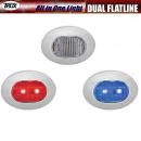 Mini Oval Dual Button Red/Blue Marker LED All in One Light