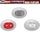 Mini Oval Dual Button Red/White Marker LED All in One Light