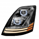 Volvo VNL Halogen Projector Chrome Headlight Assembly with LED