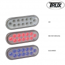 Oval Dual Revolution Red Stop/Turn/Tail w/ Blue Marker LED Light