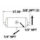 9.5" Diameter Air Tank 27.50" Length W/ 1/2" Main Port