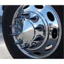 Pointed Chrome Plastic ABS Front Axle Cover Kit