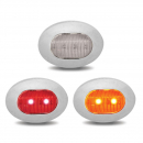 Mini Oval Dual Button Red/Amber Marker LED All in One Light