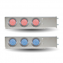 Stainless Steel Flat Top Mud Flap Hanger With 3 3/4 Inch Bolt Spacing And 4 Inch Dual LED Lights