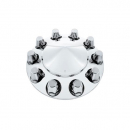 Chrome Pointed Front Axle Cover With 33mm Push-On Nut Covers