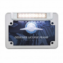 Chrome Plated Motorcycle License Plate Frame With LED Light Bar