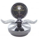 Chrome Aluminum Motometer Boyce with Base & Wings Hood Ornament