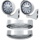 11 LED 7 Inch Chrome Rebel Style Headlight in 2 Options