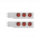 2 1/2 Inch Stainless Steel Spring Loaded Bar With Red 4 Inch LED Abyss Lights