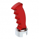 13, 15, 18 Chrome Speed Adapter With Thread-On Candy Red Pistol Grip Gearshift Knob
