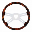 18" Flame steering Wheel with Hydro-dip Finish Wood