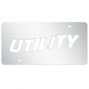 Utility Trailers License Plate Tag w/ Utility Text Logo
