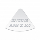 Stainless Engine RPM X 100 Gauge Emblem